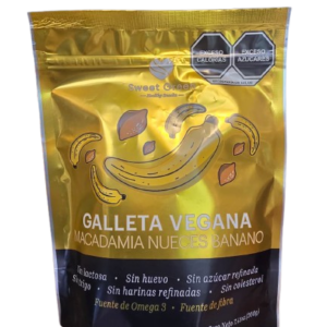 Galleta vegana con macadamia, nueces y banano 200g