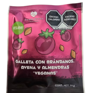 Galleta vegana con arandanos, avena y almendras 70g